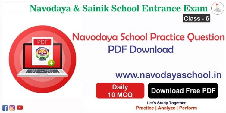 Jawahar Navodaya Vidyalaya Practice Question PDF Set - 20 ...