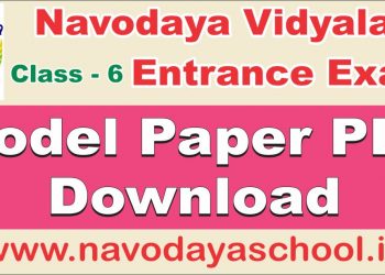Jawahar Navodaya Vidyalaya JNVST Class 6 Model Question Paper PDF